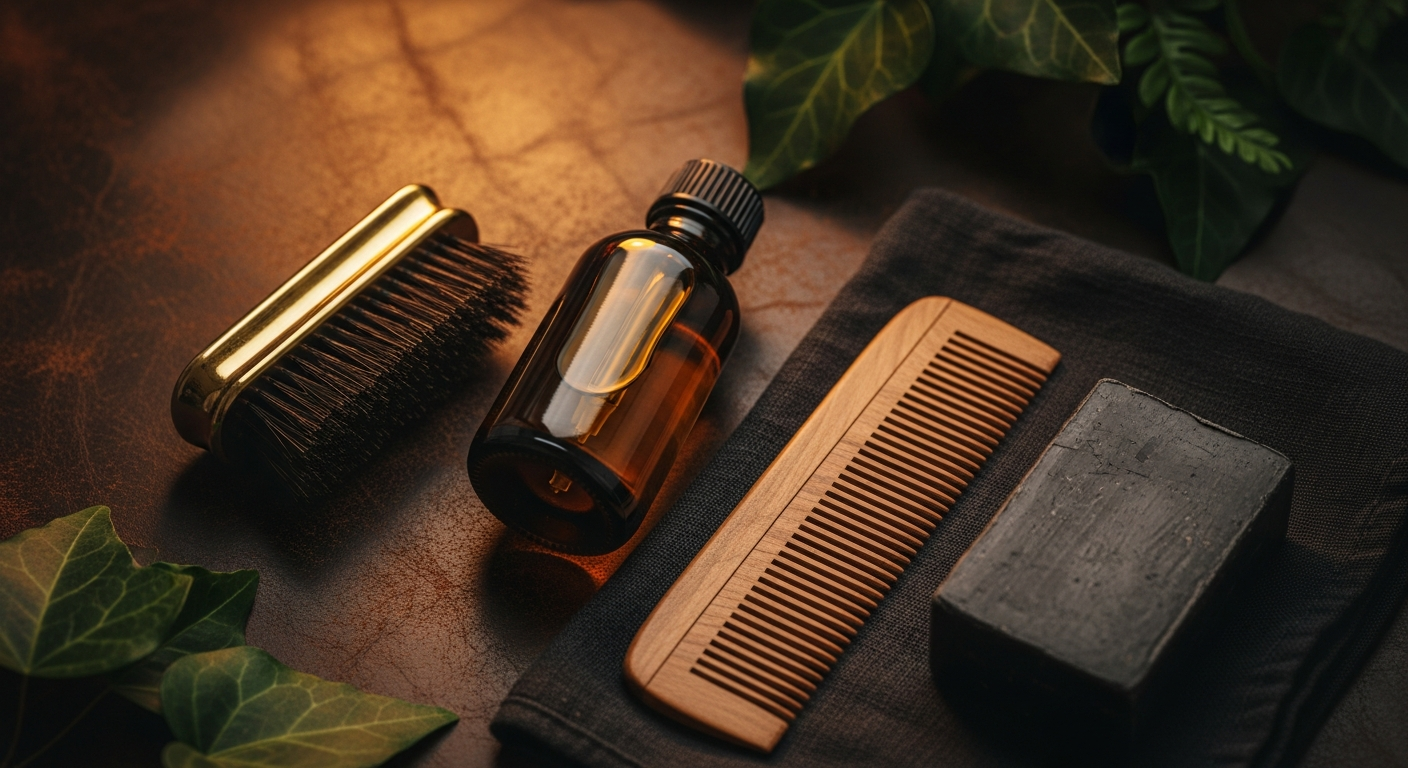 Well-groomed beard showing healthy skin and smooth hair texture without itch, dandruff or frizz