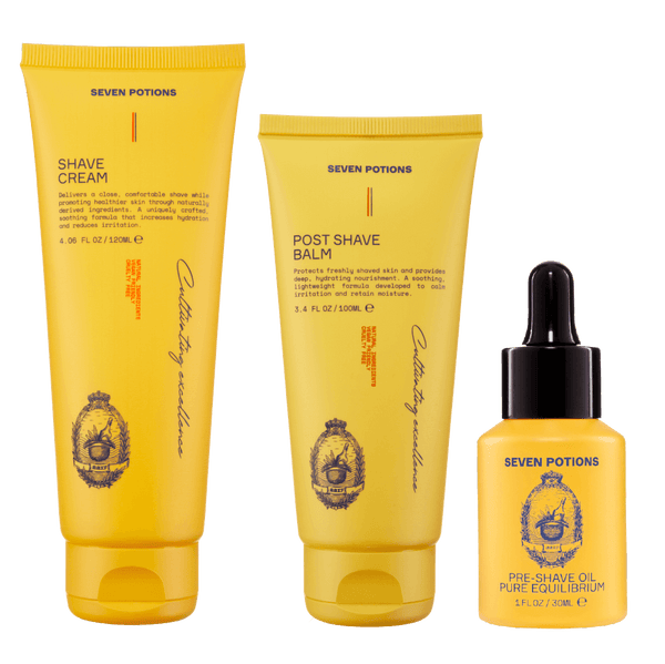 Full Shave Kit Shave Cream, Aftershave, Preshave Oil Seven Potions