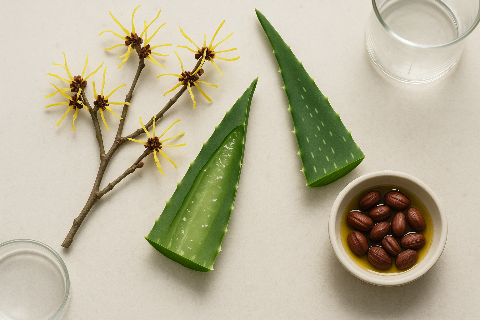 Unlock the science of Witch Hazel, Aloe Vera & Jojoba Oil. Discover their benefits for men's natural skincare & why Seven Potions champions these ingredients.