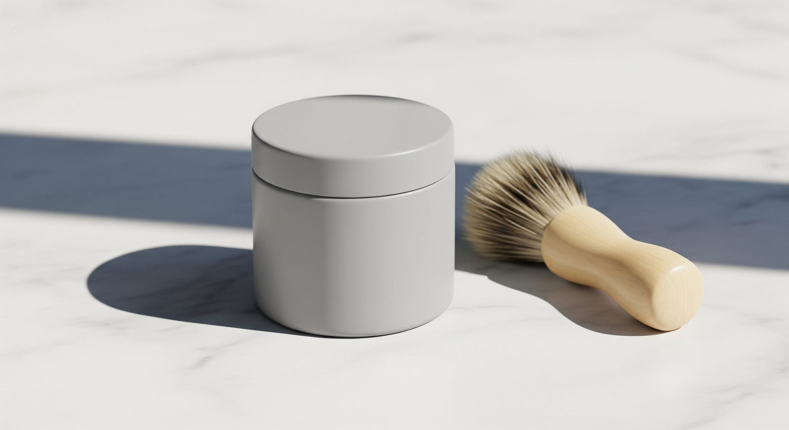 Man following a daily men's grooming routine with skincare and grooming products